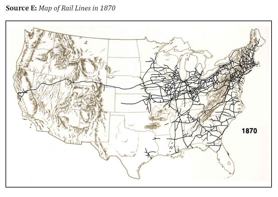 Document and detail map about the building of the Transcontinental Railroad.